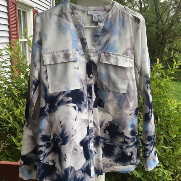 Calvin Klein Sheer Floral Blouse - Picture 2 of 4